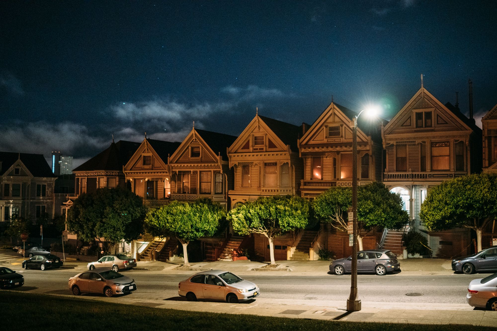 Painted Ladies at night